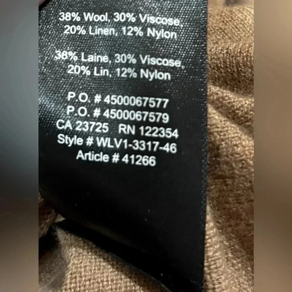 NWOT, Aritzia Babaton Erin Wool Blend Relaxed Fit Brown Sweater, Small - Picture 8 of 9